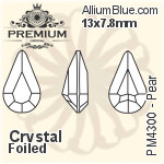 Swarovski XILION Pear Shape Fancy Stone (4328) 8x4.8mm - Clear Crystal With Platinum Foiling