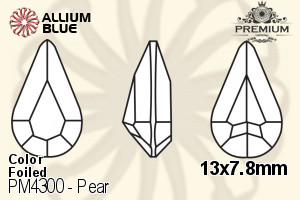 PREMIUM CRYSTAL Pear Fancy Stone 13x7.8mm Sapphire F