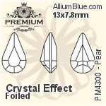 PREMIUM Pear Fancy Stone (PM4320) 18x13mm - Crystal Effect With Foiling