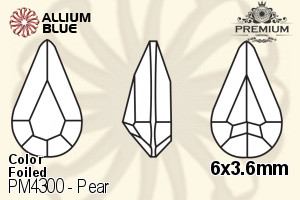 PREMIUM CRYSTAL Pear Fancy Stone 6x3.6mm Light Siam F