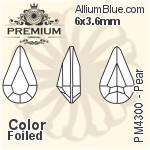 プレミアム Pear ファンシーストーン (PM4300) 6x3.6mm - カラー 裏面フォイル