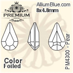 PREMIUM Pear Fancy Stone (PM4300) 8x4.8mm - Clear Crystal With Foiling
