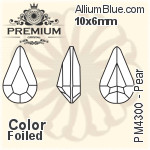 PREMIUM Pear Fancy Stone (PM4300) 10x6mm - Clear Crystal With Foiling