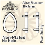 PREMIUM Pear Setting (PM4320/S), With 1 Loop, 14x10mm, Unplated Brass