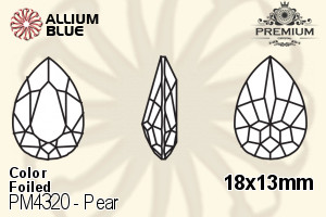 PREMIUM CRYSTAL Pear Fancy Stone 18x13mm Light Siam F