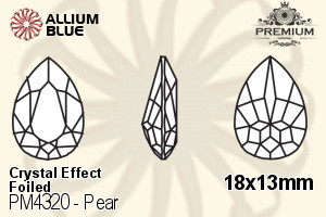 PREMIUM CRYSTAL Pear Fancy Stone 18x13mm Crystal Heliotrope F