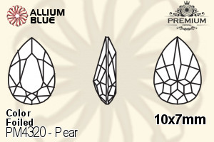 PREMIUM CRYSTAL Pear Fancy Stone 10x7mm White Opal F