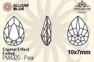 PREMIUM CRYSTAL Pear Fancy Stone 10x7mm Crystal Dorado F