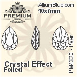 PREMIUM Pear Fancy Stone (PM4320) 10x7mm - Crystal Effect With Foiling