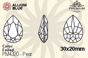 PREMIUM CRYSTAL Pear Fancy Stone 30x20mm Light Rose F