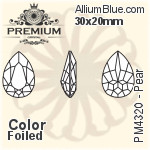 PREMIUM Round Rose Flat Back (PM2000) SS16 - Crystal Effect With Foiling