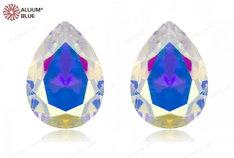 PREMIUM CRYSTAL Pear Fancy Stone 10x7mm Crystal Aurore Boreale F