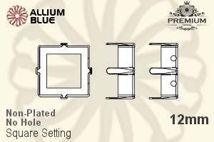 PREMIUM Square 石座, (PM4400/S), 縫い穴なし, 12mm, メッキなし 真鍮