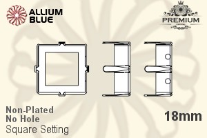 PREMIUM Square Setting (PM4400/S), No Hole, 18mm, Unplated Brass