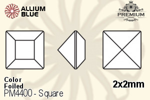 PREMIUM CRYSTAL Square Fancy Stone 2x2mm Black Diamond F