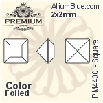 プレミアム Square ファンシーストーン (PM4400) 2x2mm - カラー 裏面フォイル