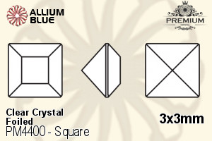 PREMIUM CRYSTAL Square Fancy Stone 3x3mm Crystal F