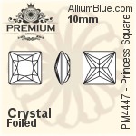 PREMIUM Princess Square Fancy Stone (PM4447) 10mm - Clear Crystal With Foiling