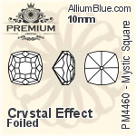 PREMIUM Mystic Square Fancy Stone (PM4460) 10mm - Clear Crystal With Foiling
