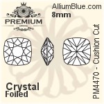 PREMIUM Cushion Cut Fancy Stone (PM4470) 8mm - Clear Crystal With Foiling