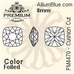 PREMIUM Cushion Cut Fancy Stone (PM4470) 8mm - Color With Foiling