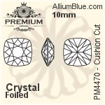 PREMIUM Cushion Cut Fancy Stone (PM4470) 10mm - Clear Crystal With Foiling