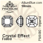 施华洛世奇 Octagon (TC) 花式石 (4610/2) 12x10mm - Clear Crystal With Green Gold Foiling