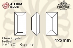PREMIUM CRYSTAL Baguette Fancy Stone 4x2mm Crystal F