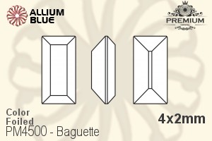 PREMIUM CRYSTAL Baguette Fancy Stone 4x2mm Emerald F