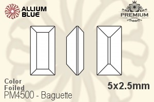 PREMIUM CRYSTAL Baguette Fancy Stone 5x2.5mm Jet F