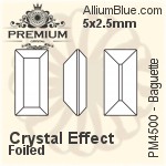 PREMIUM Baguette Fancy Stone (PM4500) 5x2.5mm - Crystal Effect With Foiling