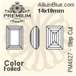 PREMIUM Step Cut Fancy Stone (PM4527) 14x10mm - Color With Foiling