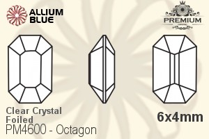 PREMIUM CRYSTAL Octagon Fancy Stone 6x4mm Crystal F