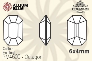 PREMIUM CRYSTAL Octagon Fancy Stone 6x4mm Siam F