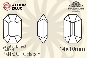 PREMIUM CRYSTAL Octagon Fancy Stone 14x10mm Crystal Vitrail Rose F