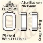 PREMIUM Square Setting (PM4400/S), With Sew-on Holes, 8mm, Plated Brass
