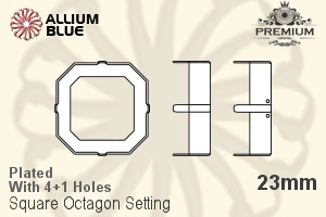 PREMIUM Square Octagon Setting (PM4675/S), With Sew-on Holes, 23mm, Plated Brass
