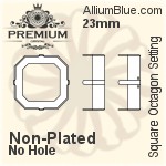 PREMIUM Cosmic Setting (PM4739/S), With Sew-on Holes, 14x11mm, Unplated Brass