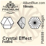 PREMIUM Kaleidoscope Hexagon Fancy Stone (PM4699) 10mm - Crystal Effect With Foiling