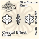 プレミアム Snowflake ファンシーストーン (PM4704) 10mm - クリスタル エフェクト 裏面フォイル