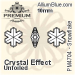 プレミアム Snowflake ファンシーストーン (PM4704) 8mm - クリスタル エフェクト 裏面フォイル