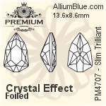 PREMIUM Slim Trilliant Fancy Stone (PM4707) 13.6x8.6mm - Color Effect With Foiling