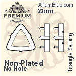 PREMIUM Triangle Setting (PM4727/S), With Sew-on Holes, 23mm, Plated Brass
