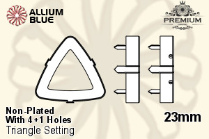 PREMIUM Triangle 石座, (PM4727/S), 縫い穴付き, 23mm, メッキなし 真鍮