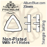 PREMIUM Triangle 石座, (PM4727/S), 縫い穴付き, 23mm, メッキなし 真鍮
