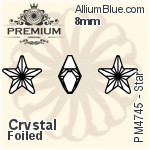 PREMIUM Star Fancy Stone (PM4745) 8mm - Clear Crystal With Foiling