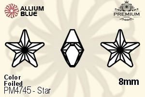 PREMIUM CRYSTAL Star Fancy Stone 8mm Light Rose F