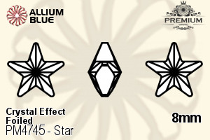 PREMIUM CRYSTAL Star Fancy Stone 8mm Crystal Bermuda Blue F