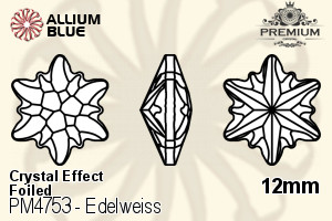 PREMIUM CRYSTAL Edelweiss Fancy Stone 12mm Crystal Silver Night F