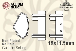 PREMIUM Galactic 石座, (PM4757/S), 縫い穴なし, 19x11.5mm, メッキなし 真鍮